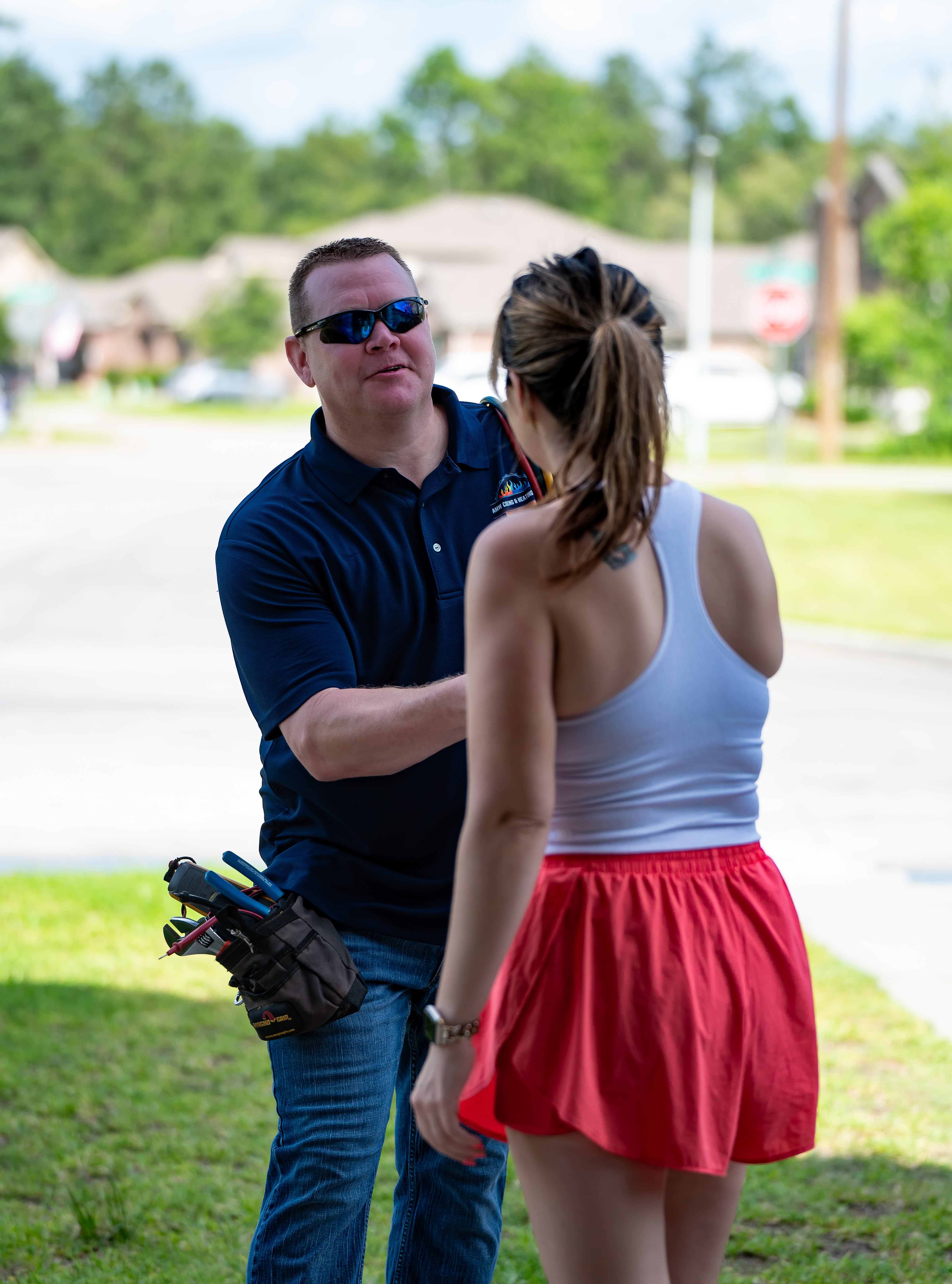 Josh from AMW Cooling & Heating with satisfied customer